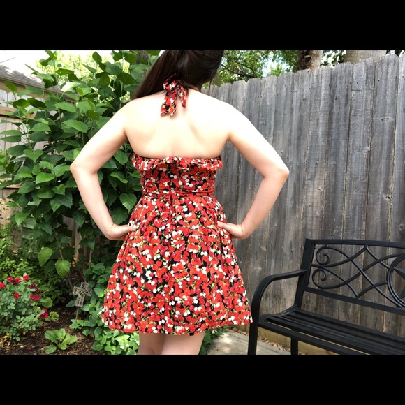 Fruity cherry and strawberry halter sundress - Picture 3 of 6